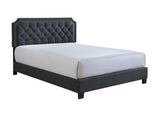 Gerri Charcoal Queen Upholstered Panel Bed -  Crown Mark - Luna Furniture