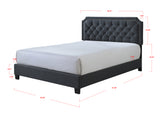 Gerri Charcoal Queen Upholstered Panel Bed -  Crown Mark - Luna Furniture