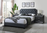 Gerri Charcoal King Upholstered Panel Bed -  Crown Mark - Luna Furniture