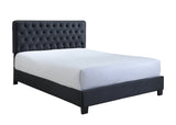 Ezra Charcoal Queen Upholstered Panel Bed -  Crown Mark - Luna Furniture