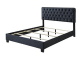 Ezra Charcoal Queen Upholstered Panel Bed -  Crown Mark - Luna Furniture