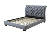 Carly Gray King Upholstered Platform Bed from Crown Mark - Luna Furniture