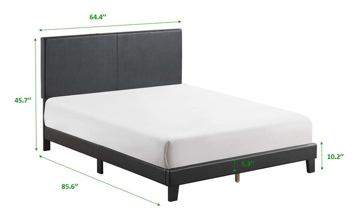 Yates Black PU Leather King Upholstered Platform Bed