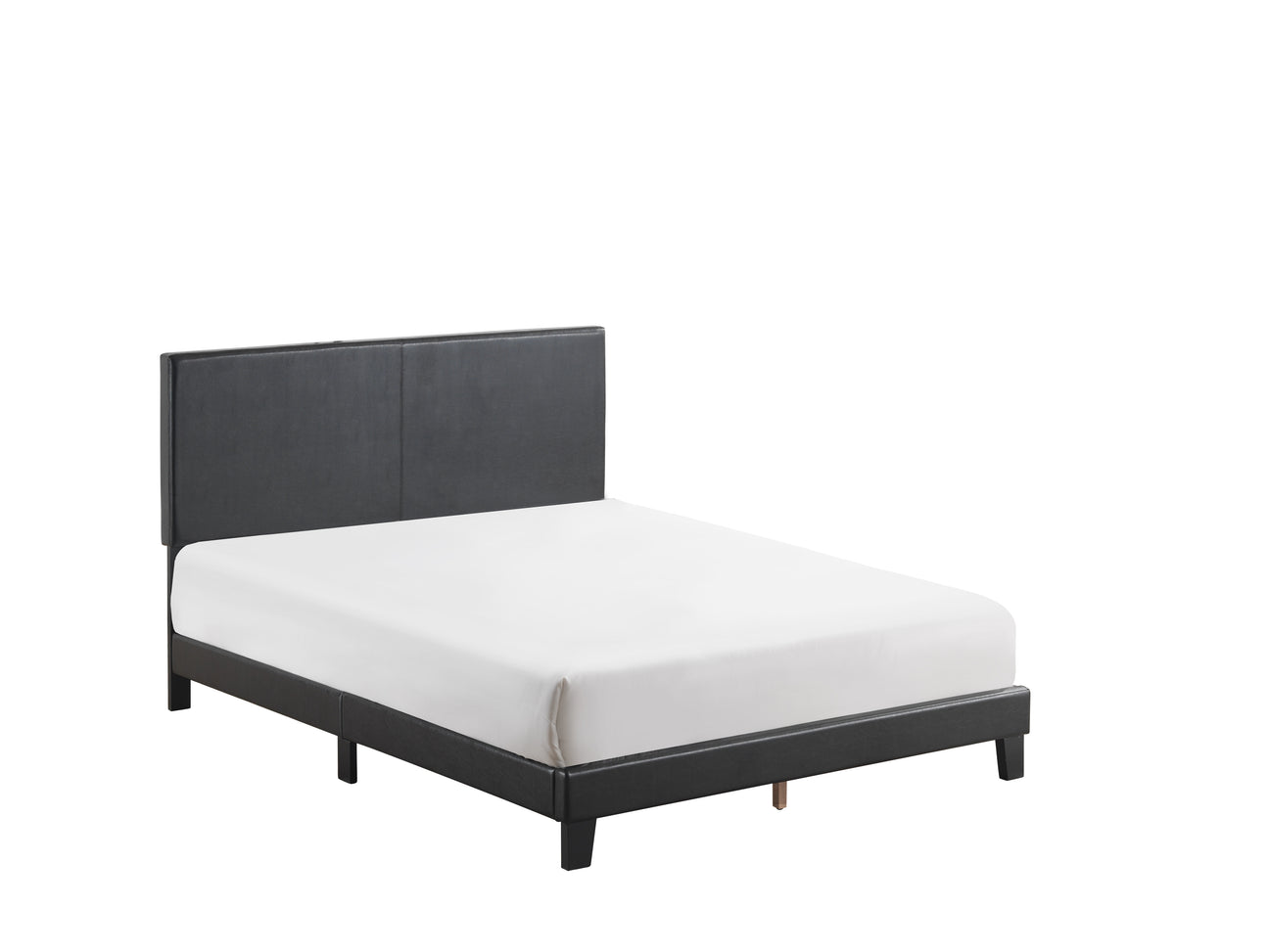 Yates Black PU Leather King Upholstered Platform Bed from Crown Mark - Luna Furniture