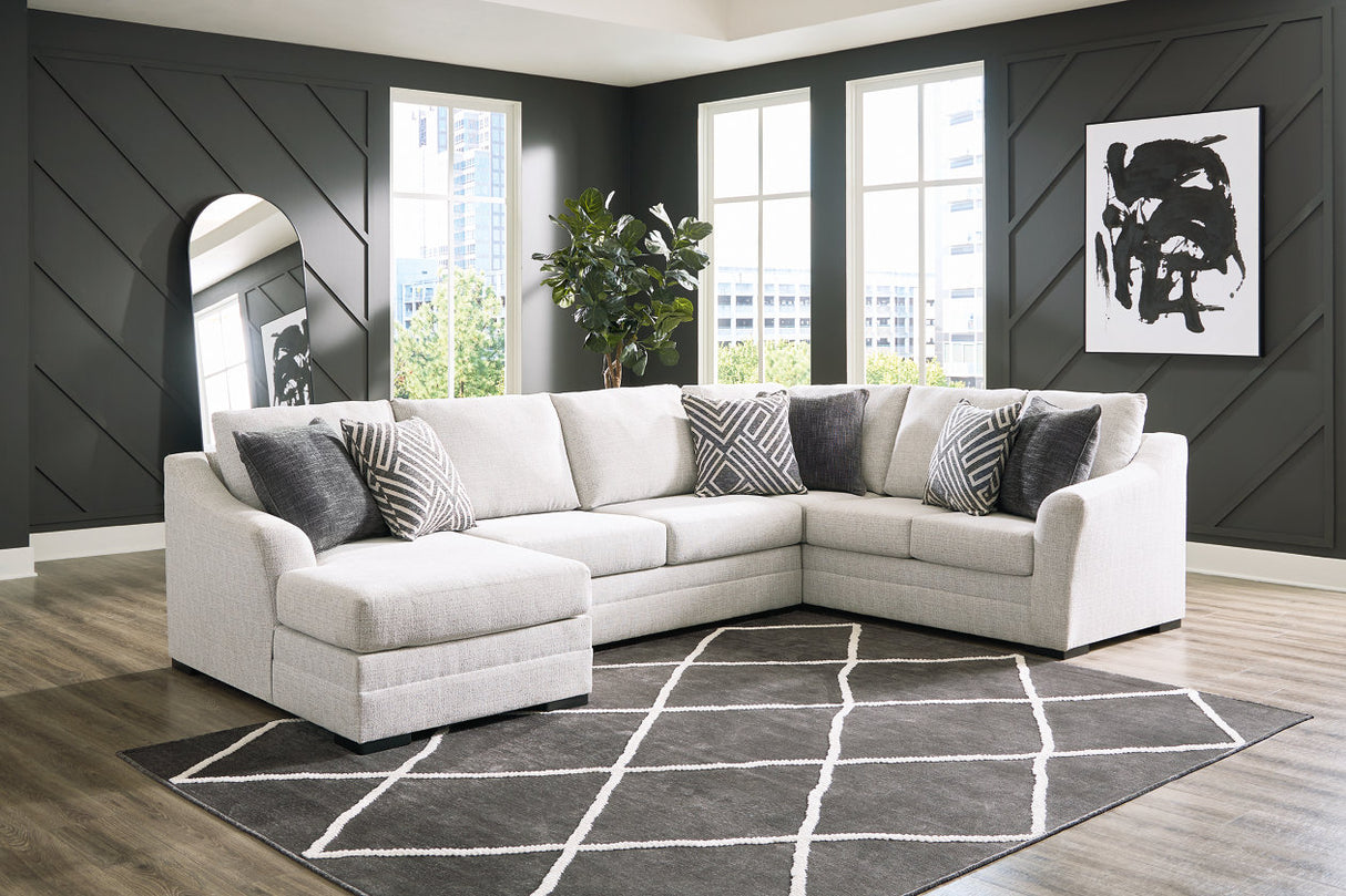 Koralynn Stone 3-Piece LAF Chaise Sectional -  Ashley - Luna Furniture