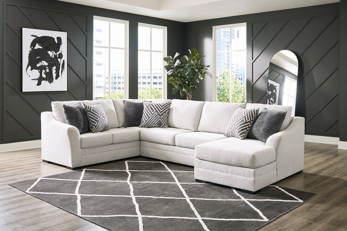 Koralynn Stone 3-Piece RAF Chaise Sectional -  Ashley - Luna Furniture