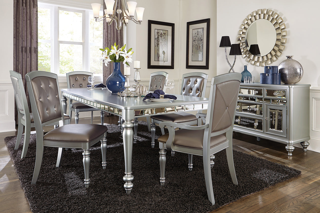 Orsina Silver Mirrored Extendable Dining Set from Homelegance - Luna Furniture