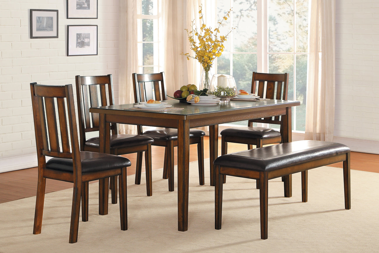 Delmar Burnished Brown 6-Piece Dining Set from Homelegance - Luna Furniture