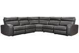 Samperstone Gray 5-Piece Power Reclining Sectional -  Ashley - Luna Furniture