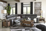 Samperstone Gray 5-Piece Power Reclining Sectional -  Ashley - Luna Furniture