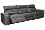 Samperstone Gray 3-Piece Power Reclining Sofa -  Ashley - Luna Furniture