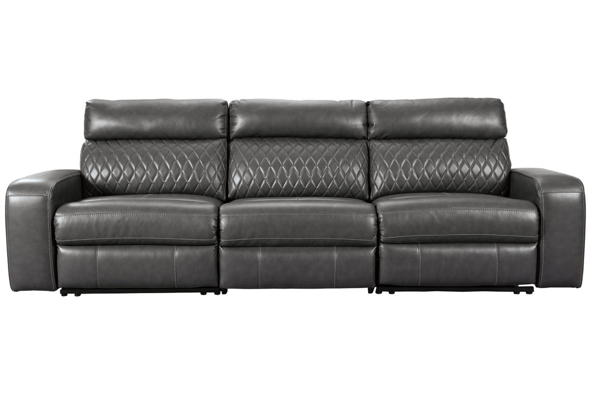 Samperstone Gray 3-Piece Power Reclining Sofa -  Ashley - Luna Furniture