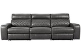 Samperstone Gray 3-Piece Power Reclining Sofa -  Ashley - Luna Furniture