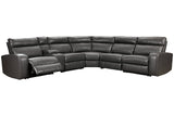 Samperstone Gray 6-Piece Power Reclining Sectional -  Ashley - Luna Furniture