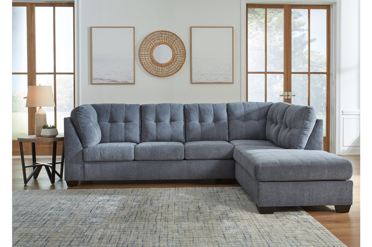 Marleton Denim 2-Piece Sectional with Chaise -  Ashley - Luna Furniture