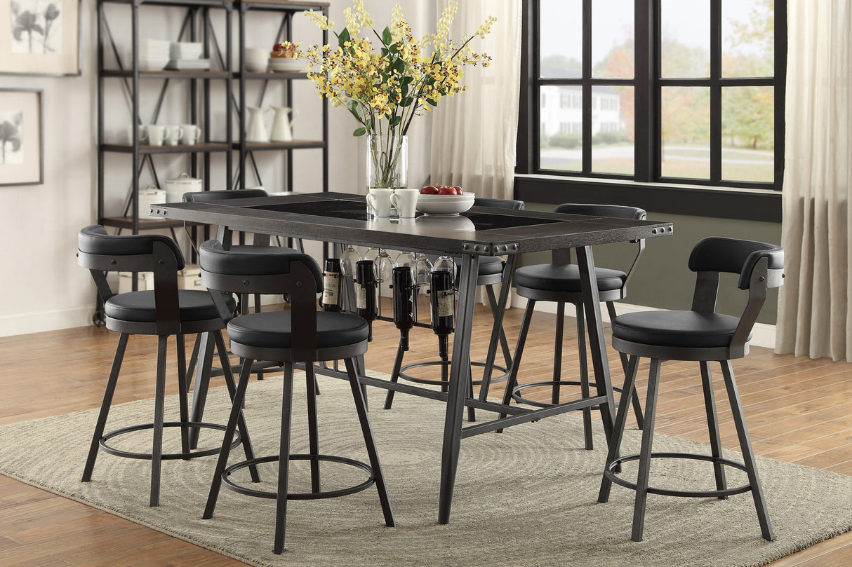 Appert Black/Dark Gray Counter Height Set - Homelegance - Luna Furniture