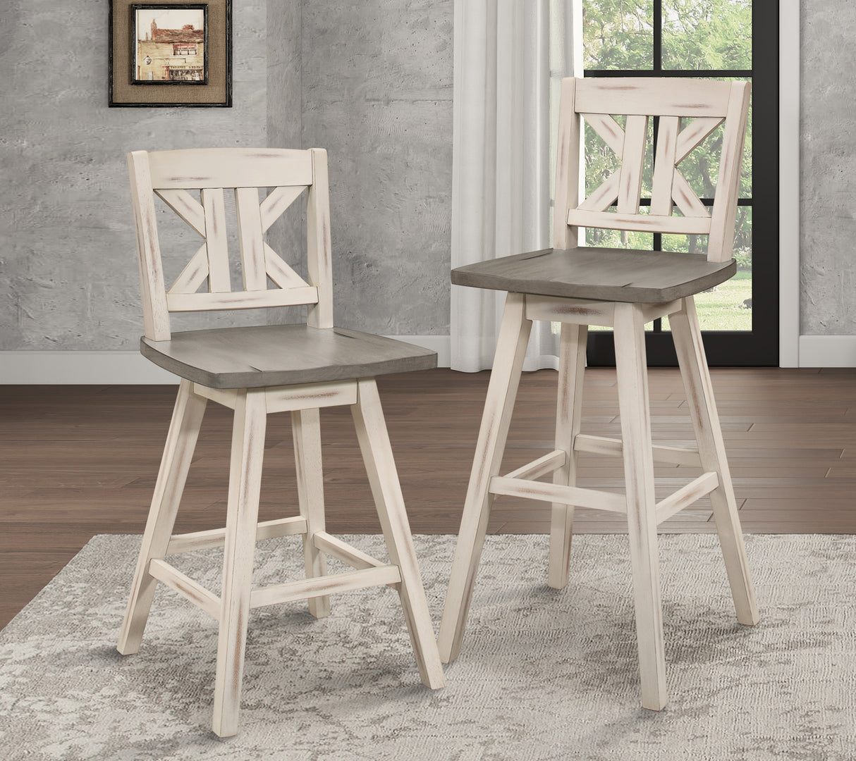 5602-29WTS1 Swivel Pub Height Chair, Set of 2 - Luna Furniture