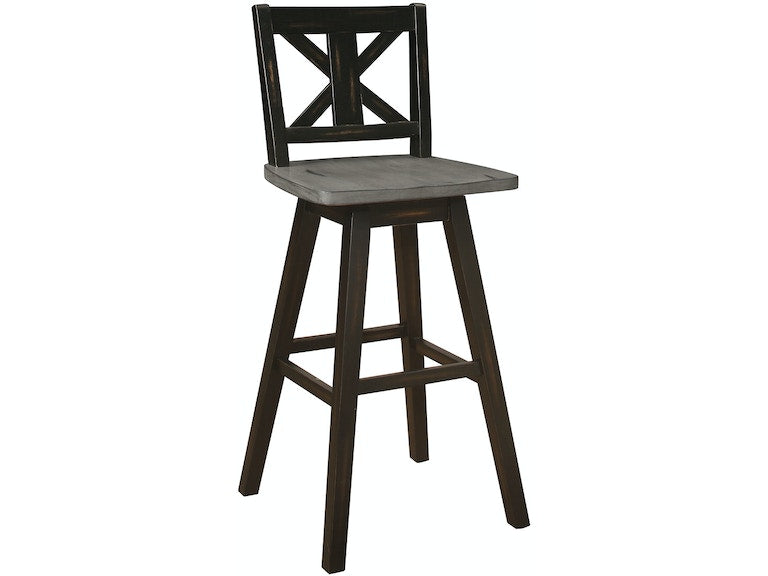 Amsonia Black Swivel Pub Counter Height Chairs, Set of 2 -  Homelegance - Luna Furniture