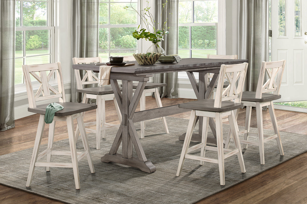 Amsonia Gray/White Counter Height Set -  Homelegance - Luna Furniture