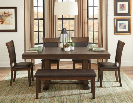 Wieland Rustic Brown Extendable Dining Table -  Homelegance - Luna Furniture