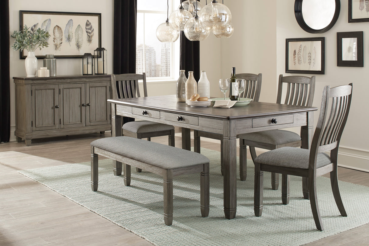 Granby Antique Gray Dining Table -  Homelegance - Luna Furniture