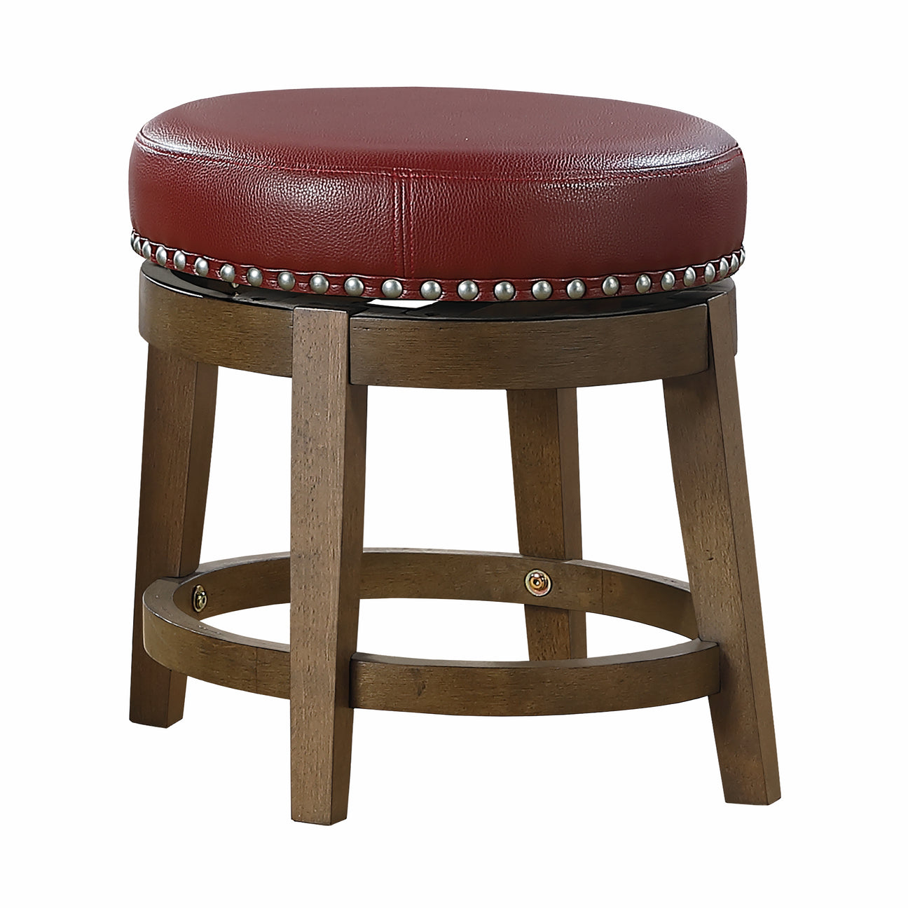 Westby Red/Brown Round Swivel Stool, Red, Set of 2 from Homelegance - Luna Furniture