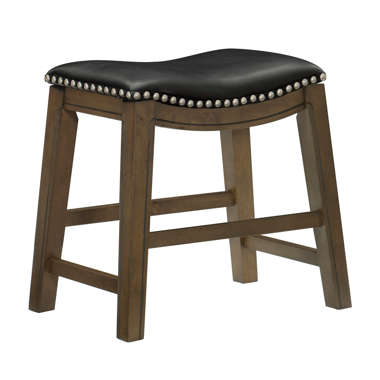 Ordway Black/Brown Dining Stool, Black from Homelegance - Luna Furniture