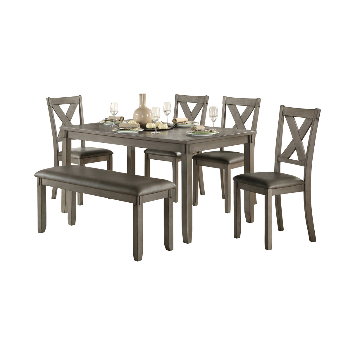 Holders Gray 6-Piece Dining Set - Luna Furniture