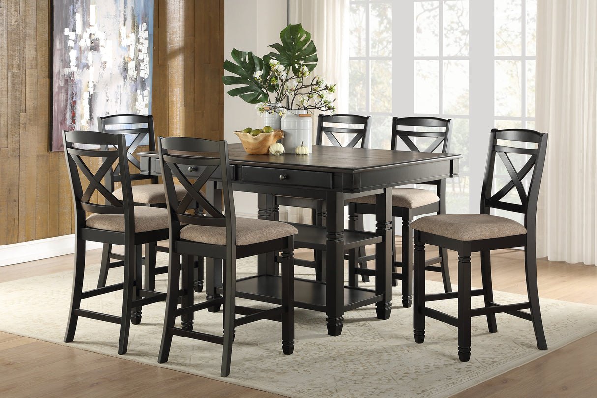 Baywater Black/Brown Counter Height Table from Homelegance - Luna Furniture