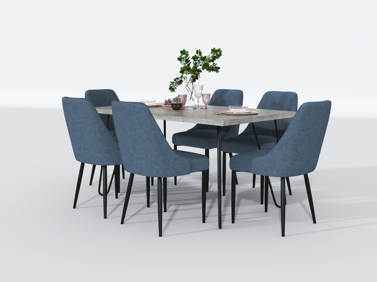 Keene Light Gray/Black Metal Dining Table from Homelegance - Luna Furniture