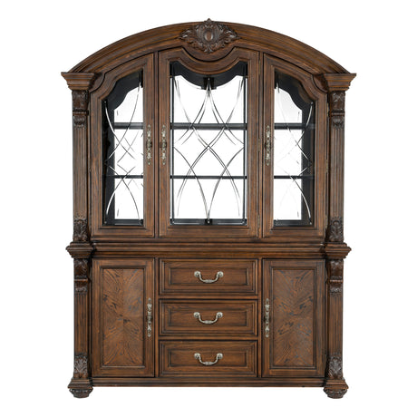 Bergen Dark Oak Buffet & Hutch from Homelegance - Luna Furniture