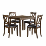 Hazel Charcoal Brown 5-Piece Dining Set -  Homelegance - Luna Furniture