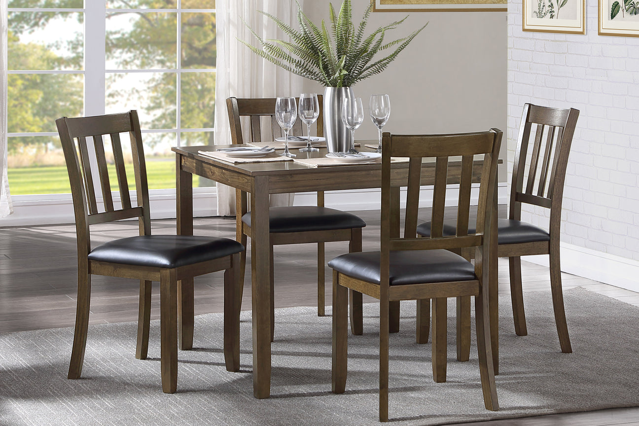 Faust Charcoal Brown 5-Piece Dining Set from Homelegance - Luna Furniture