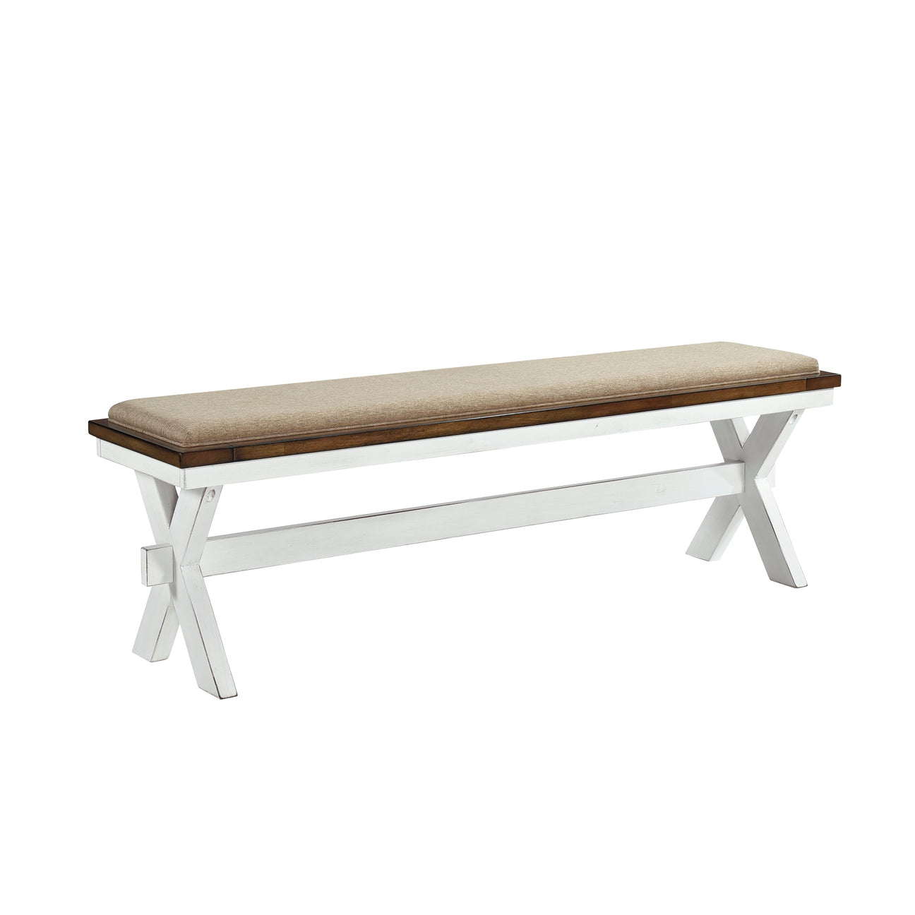 Brunson White/Oak Dining Bench from Homelegance - Luna Furniture