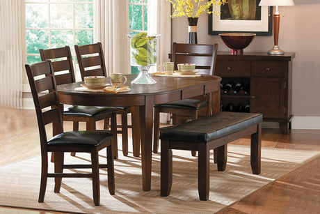 Ameillia Dark Oak Extendable Oval Dining Table -  Homelegance - Luna Furniture