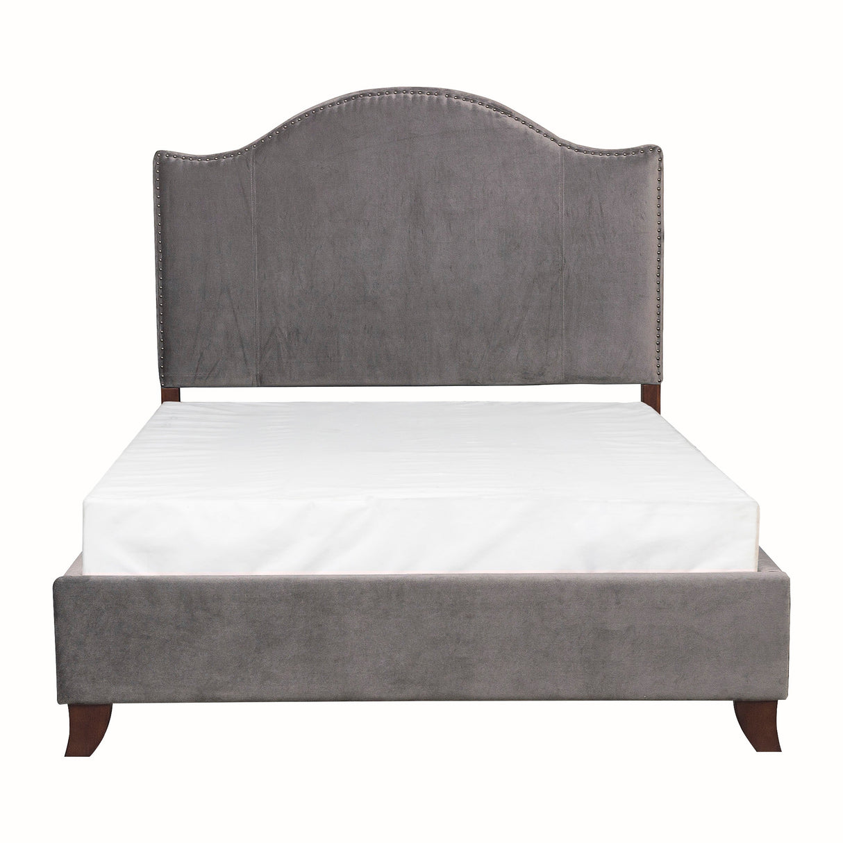 Carlow Gray Camelback Queen Bed from Homelegance - Luna Furniture