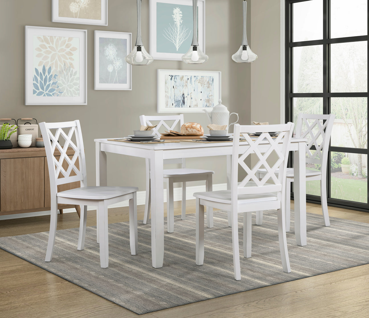 Astoria White 5-Piece Pack Dinette Set from Homelegance - Luna Furniture