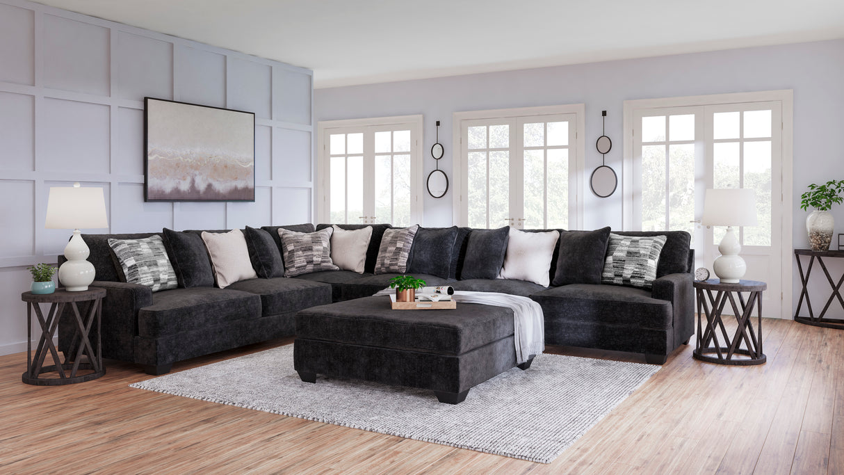 Lavernett Charcoal 4-Piece Sectional -  Ashley - Luna Furniture