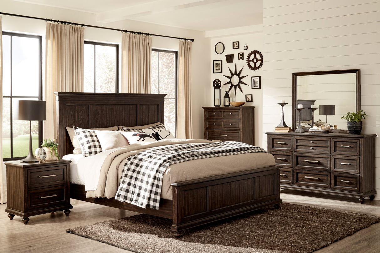 Cardano Driftwood Charcoal Panel Bedroom Set