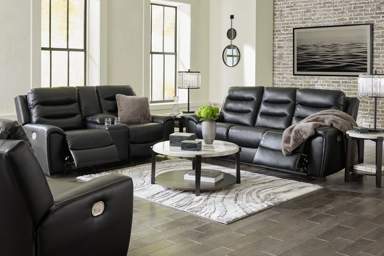 Warlin Black Power Reclining Living Room Set from Ashley - Luna Furniture