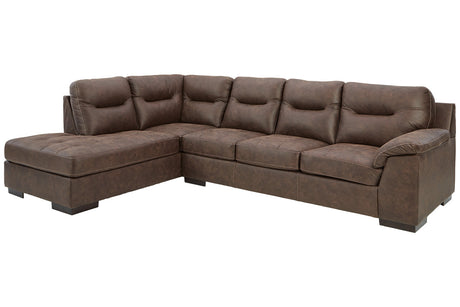 Maderla Walnut 2-Piece LAF Chaise Sectional from Ashley - Luna Furniture