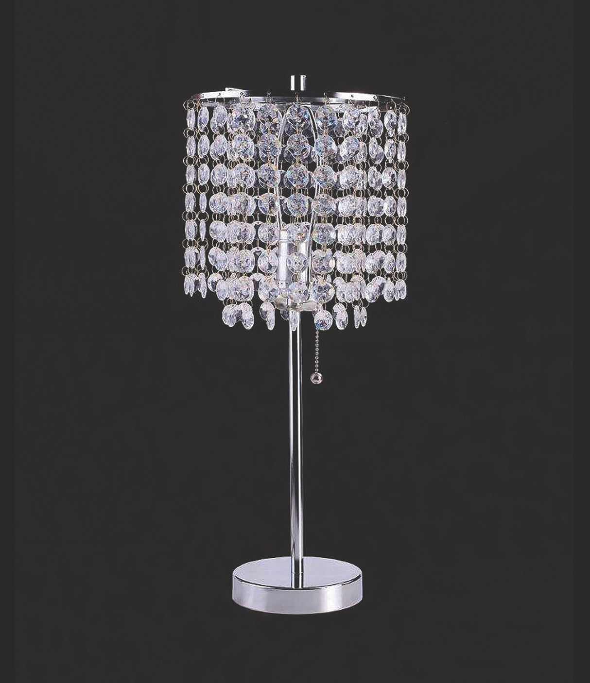 Chandelier Chrome 19" Table Lamp - Luna Furniture