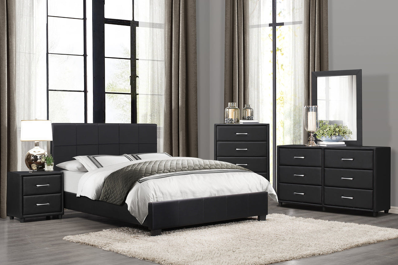 Lorenzi Black Upholstered Platform Bedroom Set from Homelegance - Luna Furniture