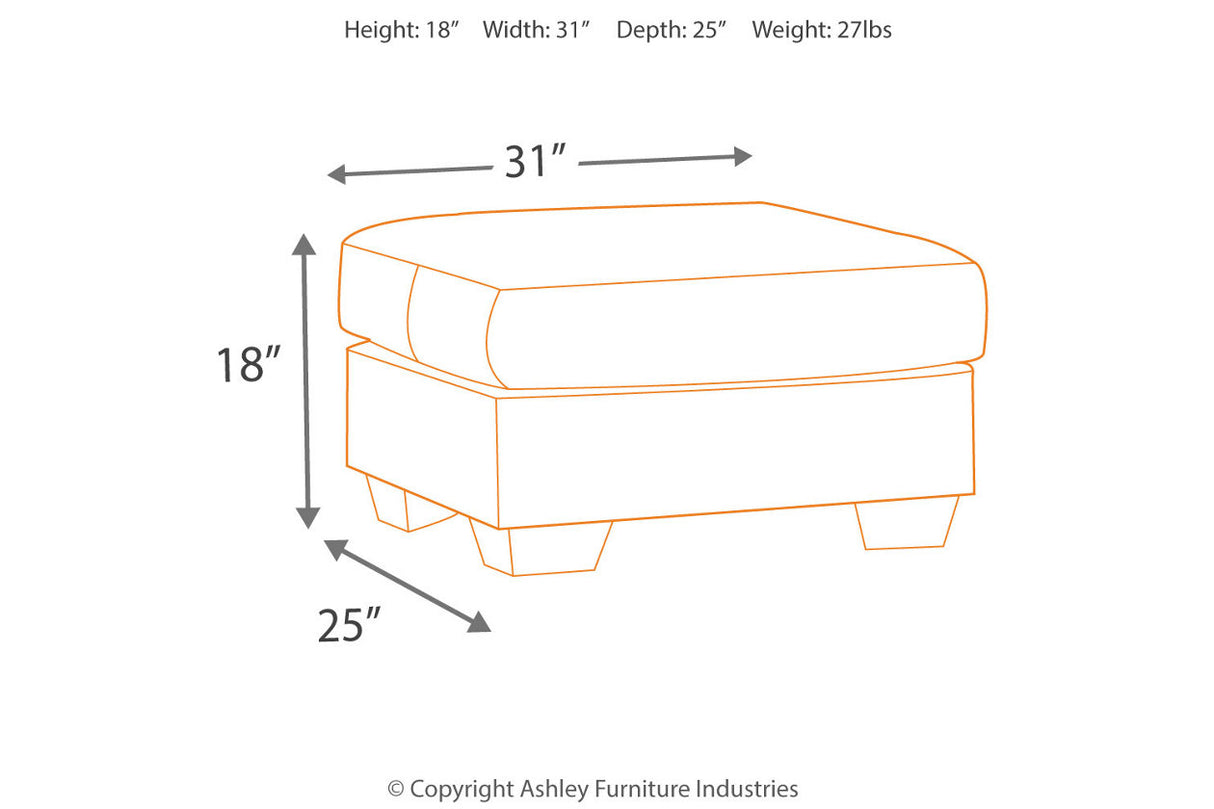 Darcy Cobblestone Ottoman -  - Luna Furniture