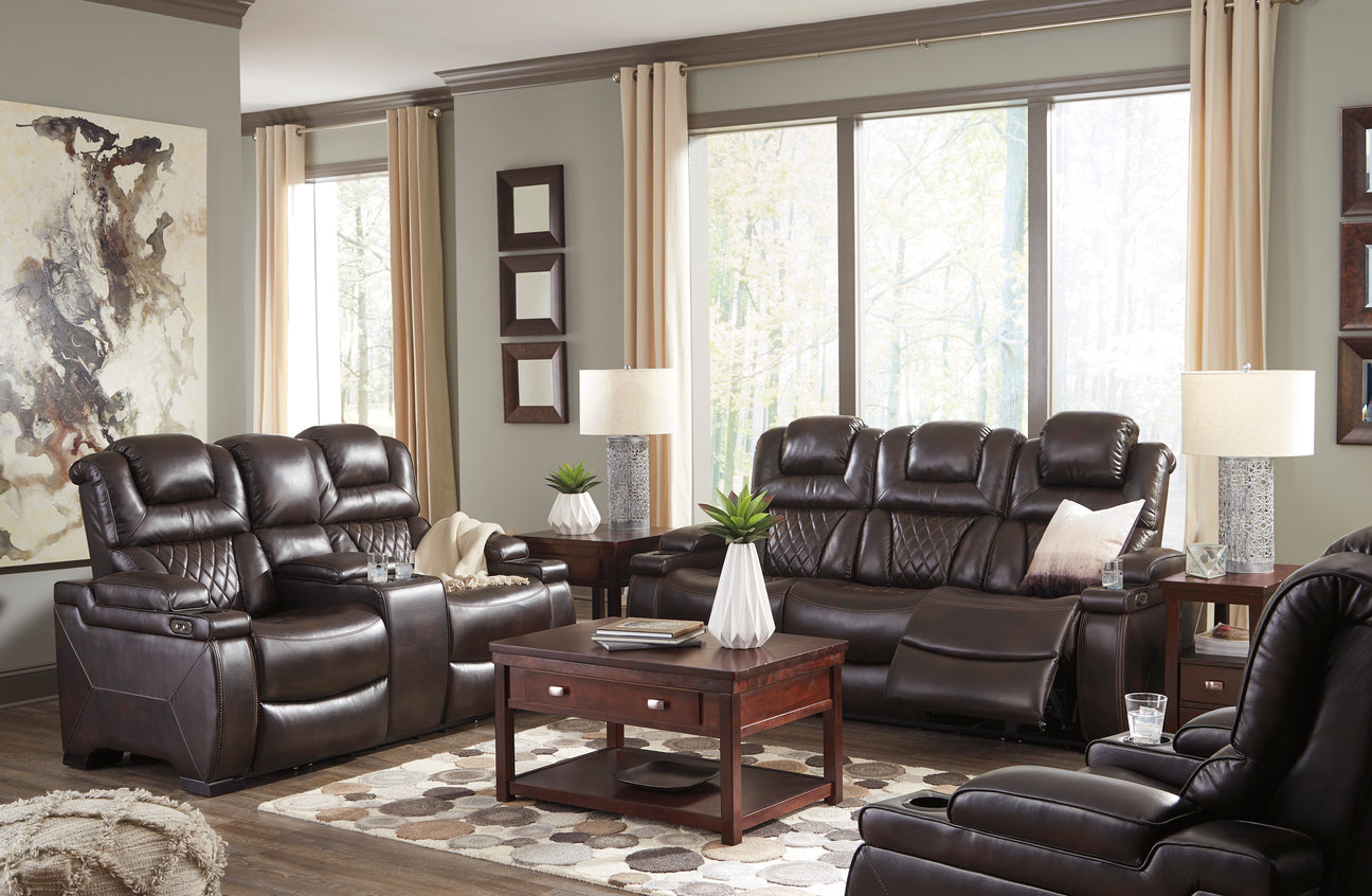 Warnerton Chocolate Power Reclining Living Room Set from Ashley - Luna Furniture