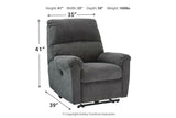 McTeer Charcoal Power Recliner from Ashley - Luna Furniture