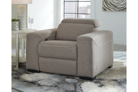 Mabton Gray Power Recliner -  - Luna Furniture