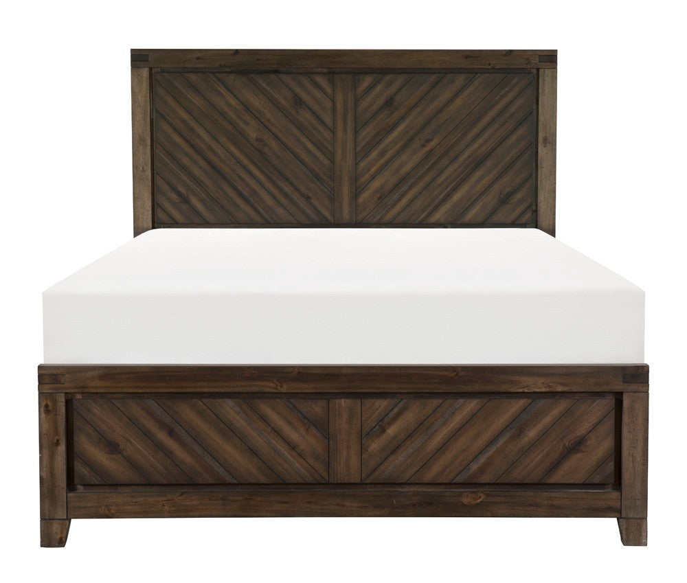 Parnel Rustic Cherry Panel Bedroom Set