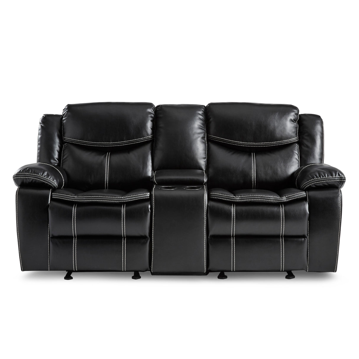 Bastrop Black Reclining Loveseat from Homelegance - Luna Furniture