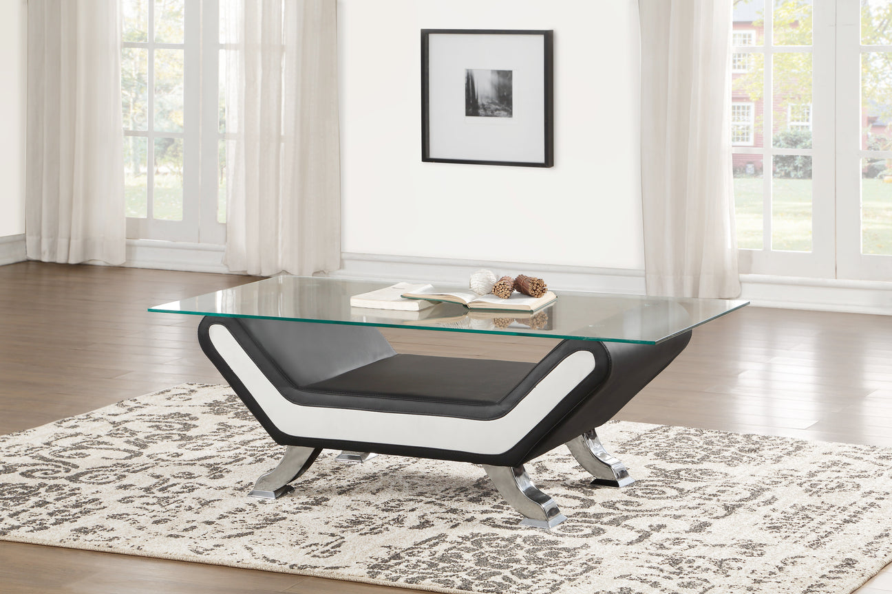 Veloce Black/White Cocktail Table from Homelegance - Luna Furniture